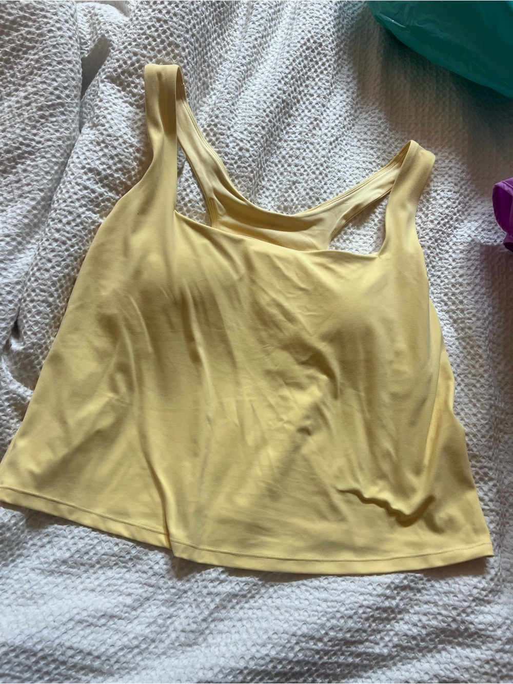 2X yellow athletic tank   - Soft Scoop Neck